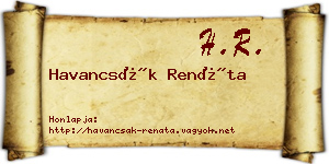 Havancsák Renáta névjegykártya
