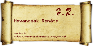 Havancsák Renáta névjegykártya